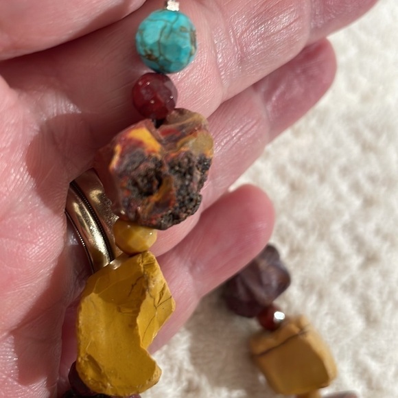 Natural Raw Cut Stone Choker Statement Necklace From Artisan in NC - Picture 4 of 10